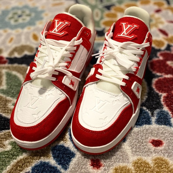 Louis Vuitton Red and White Athletic Shoes - Picture 1 of 4